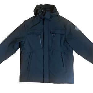 Reebok Men’s 1895 2 In 1 Jacket‎ Black Removable Hood Puffer Inside Heavy Weight